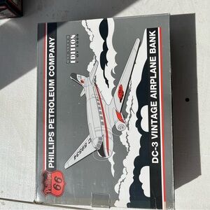 Phillips 66 DC-3 Vintage Airplane Bank - Gray & Red